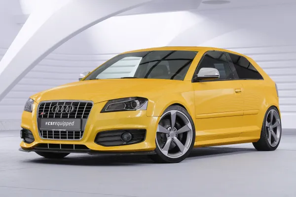 CSR Frontspoiler | Cup-Spoilerlippe mit ABE für Audi S3 (8P/8PA) CSL890-L schwarz matt (Lackierung erforderlich)