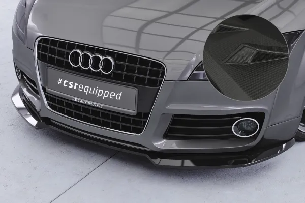 CSR Frontspoiler | Cup-Spoilerlippe mit ABE für Audi TT (8J) S-Line CSL932-M Carbon Look matt strukturiert (keine Lackierung erforderlich)