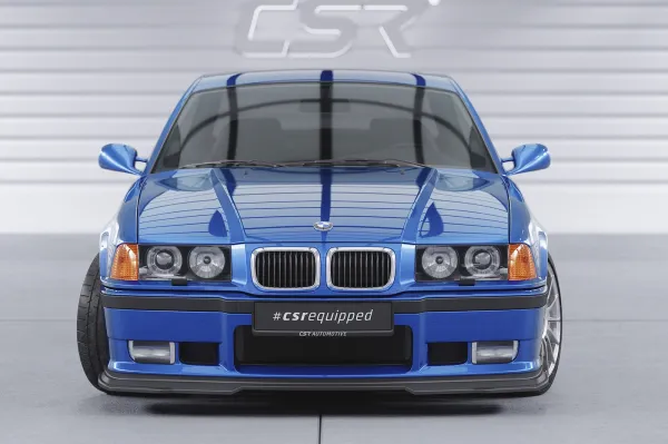 CSR Frontspoiler | Cup-Spoilerlippe mit ABE für BMW 3er E36 CSL755-C Carbon Look Hochglanz (keine Lackierung erforderlich)