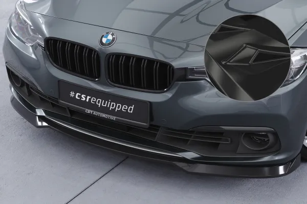 CSR Frontspoiler | Cup-Spoilerlippe mit ABE für BMW 3er F30/F31 LCI CSL604-G Glossy schwarz glänzend (keine Lackierung erforderlich)