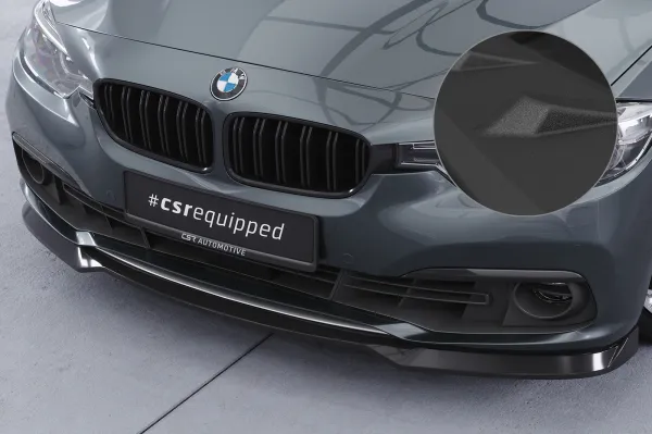 CSR Frontspoiler | Cup-Spoilerlippe mit ABE für BMW 3er F30/F31 LCI CSL604-S Strukturiert schwarz matt (keine Lackierung erforderlich)