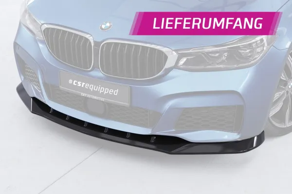 CSR Frontspoiler | Cup-Spoilerlippe mit ABE für BMW 6er G32 CSL893-S schwarz matt strukturiert (keine Lackierung erforderlich)