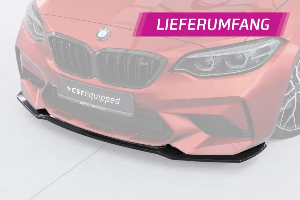 CSR Frontspoiler | Cup-Spoilerlippe mit ABE für BMW M2 Competition (F87) CSL540-L schwarz matt (Lackierung erforderlich)