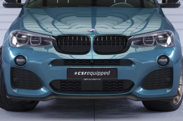 CSR Frontspoiler | Cup-Spoilerlippe mit ABE für BMW X4 (F26) M-Paket CSL558-S Strukturiert schwarz matt (keine Lackierung erforderlich)