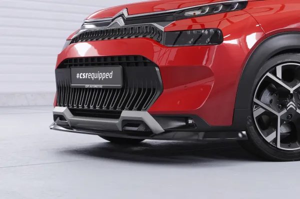 CSR Frontspoiler | Cup-Spoilerlippe mit ABE für Citroen C3 Aircross 2 CSL859-S schwarz matt strukturiert (keine Lackierung erforderlich)