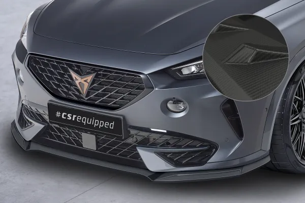 CSR Frontspoiler | Cup-Spoilerlippe mit ABE für Cupra Formentor CSL541-M Carbon Look matt strukturiert (keine Lackierung erforderlich)
