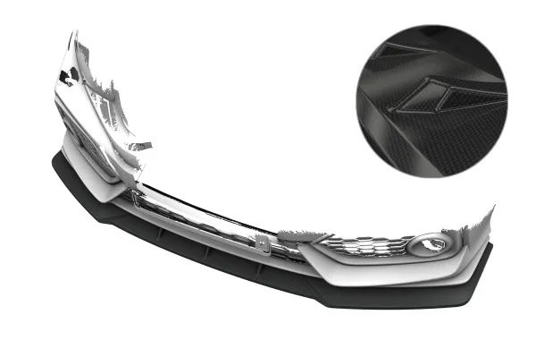 CSR Frontspoiler | Cup-Spoilerlippe mit ABE für Honda Civic FK7 (10. Gen) Sport CSL020-C Carbon Look Hochglanz (keine Lackierung erforderlich)