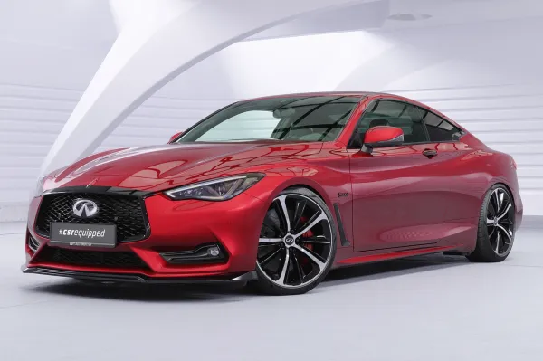 CSR Frontspoiler | Cup-Spoilerlippe mit ABE für Infiniti Q60 CSL754-S Strukturiert schwarz matt (keine Lackierung erforderlich)