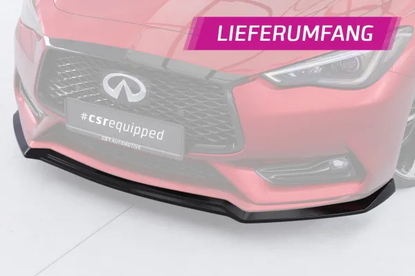 CSR Frontspoiler | Cup-Spoilerlippe mit ABE für Infiniti Q60 CSL754-L Lackierung erforderlich (schwarz matt)