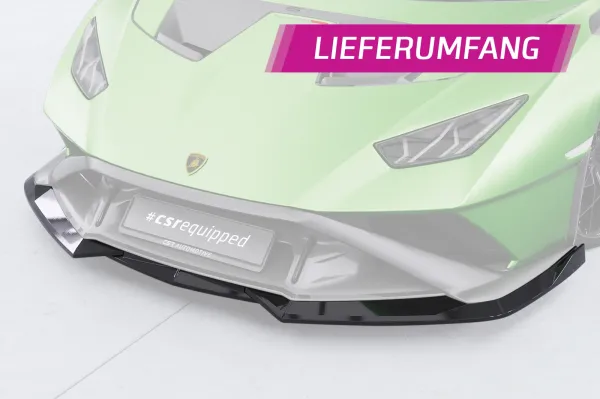 CSR Frontspoiler | Cup-Spoilerlippe mit ABE für Lamborghini Huracan CSL915-C Carbon Look Hochglanz (keine Lackierung erforderlich)