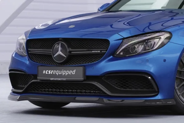 CSR Frontspoiler | Cup-Spoilerlippe mit ABE für Mercedes-Benz C63/ C63S AMG 205 CSL201-L schwarz matt (Lackierung erforderlich)