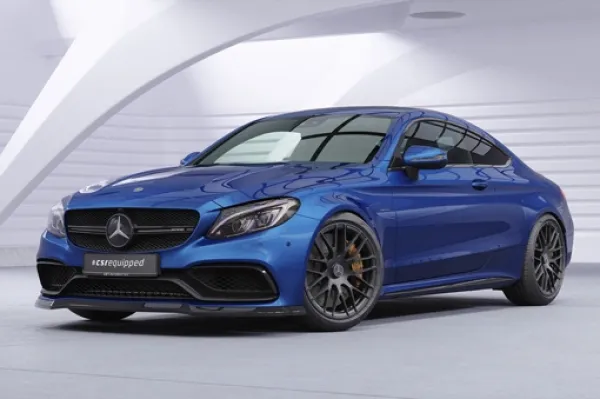 CSR Frontspoiler | Cup-Spoilerlippe mit ABE für Mercedes-Benz C63/ C63S AMG 205 CSL201-L schwarz matt (Lackierung erforderlich)