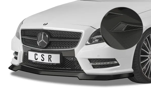 CSR Frontspoiler | Cup-Spoilerlippe mit ABE für Mercedes-Benz CLS C218 / X218 AMG-Line CSL416-M Carbon Look matt strukturiert (keine Lackierung erforderlich)