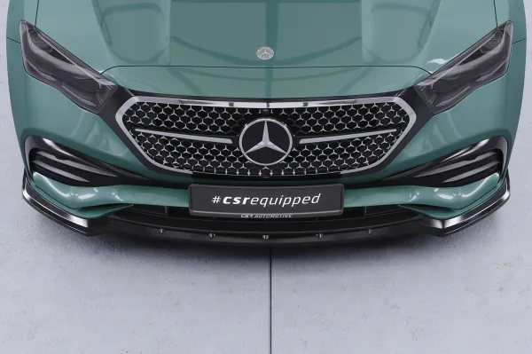 CSR Frontspoiler | Cup-Spoilerlippe mit ABE für Mercedes Benz E-Klasse W214 / S214 CSL888-C Carbon Look Hochglanz (keine Lackierung erforderlich)