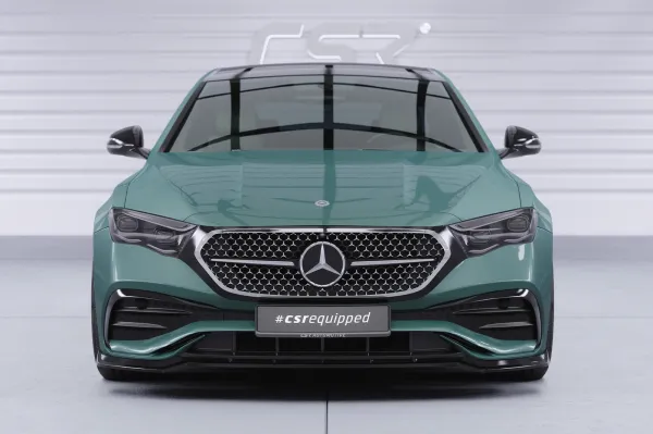 CSR Frontspoiler | Cup-Spoilerlippe mit ABE für Mercedes Benz E-Klasse W214 / S214 CSL888-G Glossy schwarz Hochglanz (keine Lackierung erforderlich)