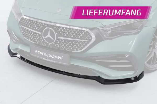 CSR Frontspoiler | Cup-Spoilerlippe mit ABE für Mercedes Benz E-Klasse W214 / S214 CSL888-M Carbon Look matt strukturiert (keine Lackierung erforderlich)