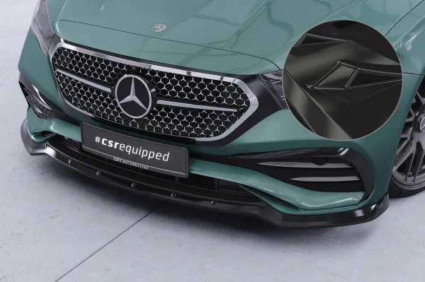 CSR Frontspoiler | Cup-Spoilerlippe mit ABE für Mercedes Benz E-Klasse W214 / S214 CSL888-G Glossy schwarz Hochglanz (keine Lackierung erforderlich)