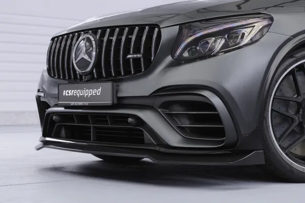 CSR Frontspoiler | Cup-Spoilerlippe mit ABE für Mercedes Benz GLC X253 / C253 CSL896-G Glossy schwarz Hochglanz (keine Lackierung erforderlich)