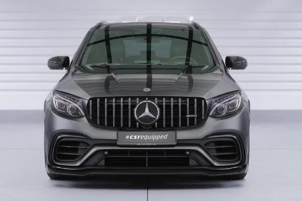 CSR Frontspoiler | Cup-Spoilerlippe mit ABE für Mercedes Benz GLC X253 / C253 CSL896-G Glossy schwarz Hochglanz (keine Lackierung erforderlich)