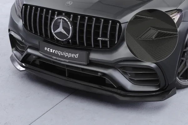 CSR Frontspoiler | Cup-Spoilerlippe mit ABE für Mercedes Benz GLC X253 / C253 CSL896-M Carbon Look matt strukturiert (keine Lackierung erforderlich)