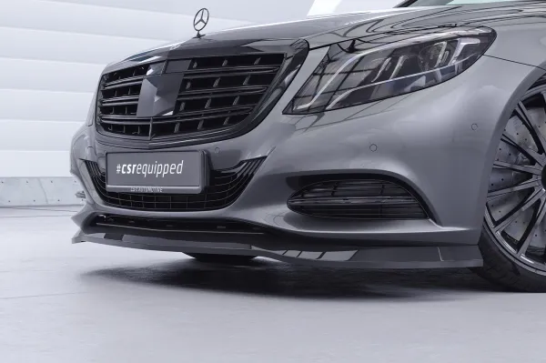 CSR Frontspoiler | Cup-Spoilerlippe mit ABE für Mercedes-Benz S-Klasse W222/V222 CSL318-S Strukturiert schwarz matt (keine Lackierung erforderlich)
