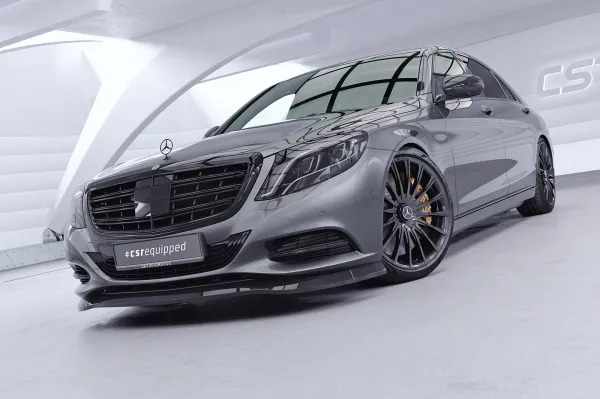 CSR Frontspoiler | Cup-Spoilerlippe mit ABE für Mercedes-Benz S-Klasse W222/V222 CSL318-C Carbon Look Hochglanz (keine Lackierung erforderlich)