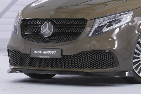 CSR Frontspoiler | Cup-Spoilerlippe mit ABE für Mercedes-Benz V-Klasse 447 / EQV CSL880-G Glossy schwarz Hochglanz (keine Lackierung erforderlich)
