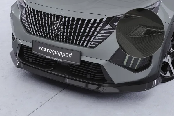 CSR Frontspoiler | Cup-Spoilerlippe mit ABE für Peugeot 2008 II CSL899-M Carbon Look matt strukturiert (keine Lackierung erforderlich)