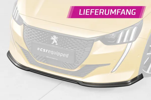 CSR Frontspoiler | Cup-Spoilerlippe mit ABE für Peugeot 208 II GT / GT-Line CSL811-L schwarz matt (Lackierung erforderlich)
