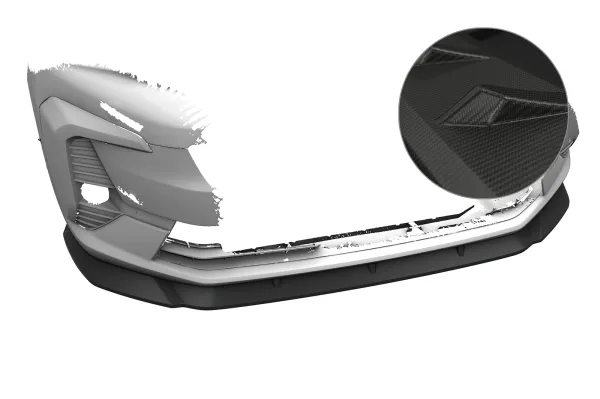 CSR Frontspoiler | Cup-Spoilerlippe mit ABE für Peugeot Traveller / E-Traveller / Expert / E-Expert CSL917-M Carbon Look matt strukturiert (keine Lackierung erforderlich)