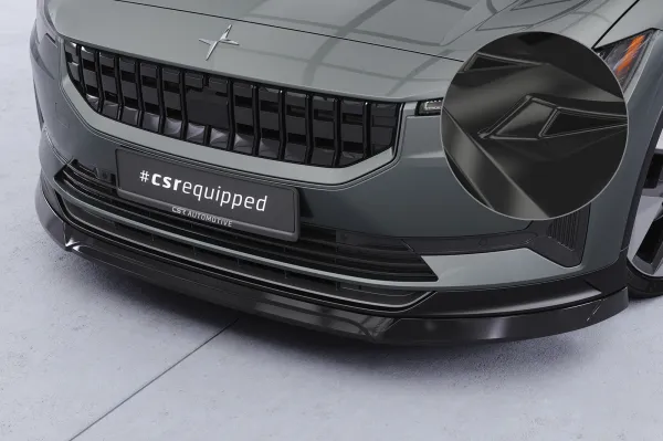 CSR Frontspoiler | Cup-Spoilerlippe mit ABE für Polestar 2 CSL822-G Glossy schwarz Hochglanz (keine Lackierung erforderlich)