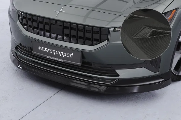 CSR Frontspoiler | Cup-Spoilerlippe mit ABE für Polestar 2 CSL822-M Carbon Look matt strukturiert (keine Lackierung erforderlich)