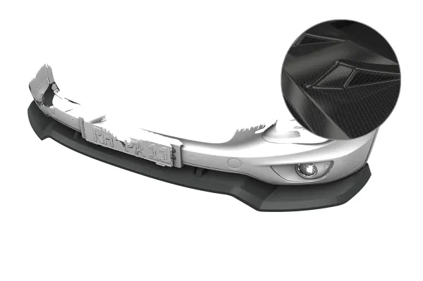 CSR Frontspoiler | Cup-Spoilerlippe mit ABE für Porsche Cayenne (Typ 92A) CSL966-C Carbon Look Hochglanz (keine Lackierung erforderlich)