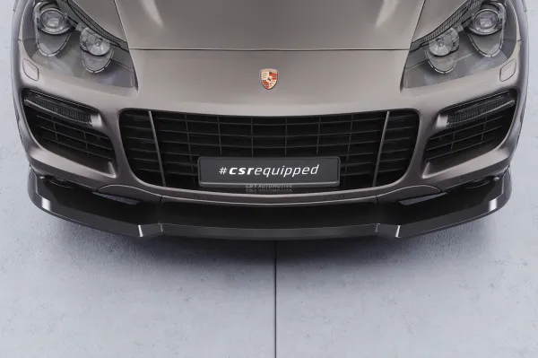 CSR Frontspoiler | Cup-Spoilerlippe mit ABE für Porsche Cayenne (Typ 9PA) CSL849-C Carbon Look Hochglanz (keine Lackierung erforderlich)