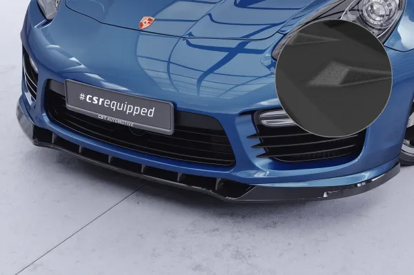 CSR Frontspoiler | Cup-Spoilerlippe mit ABE für Porsche Panamera 1 GTS/Turbo CSL371-S Strukturiert schwarz matt (keine Lackierung erforderlich)