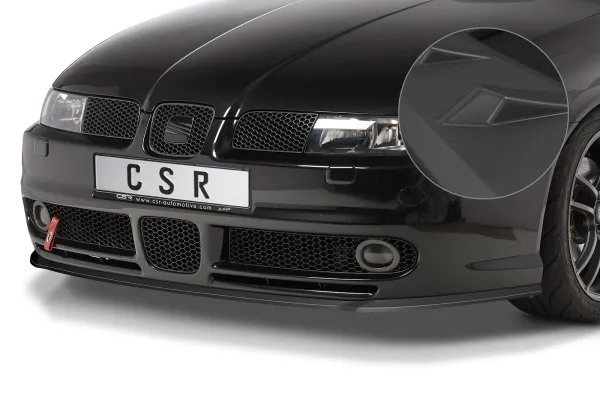 CSR Frontspoiler | Cup-Spoilerlippe mit ABE für Seat Leon 1 (1M) Cupra/Sport/FR CSL052-L schwarz matt (Lackierung erforderlich)
