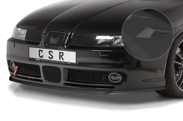 CSR Frontspoiler | Cup-Spoilerlippe mit ABE für Seat Leon 1 (1M) Cupra/Sport/FR CSL052-S schwarz matt strukturiert (keine Lackierung erforderlich)
