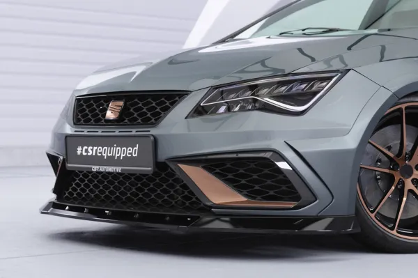 CSR Frontspoiler | Cup-Spoilerlippe mit ABE für Seat Leon 3 (Typ 5F) Cupra R  CSL885-S Strukturiert schwarz matt (keine Lackierung erforderlich)
