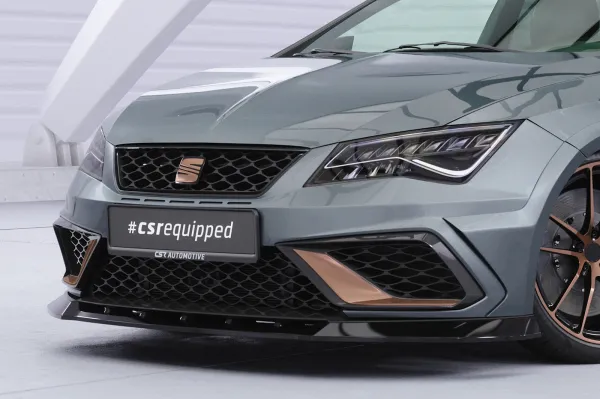 CSR Frontspoiler | Cup-Spoilerlippe mit ABE für Seat Leon 3 (Typ 5F) Cupra R  CSL885-G Glossy schwarz Hochglanz (keine Lackierung erforderlich)