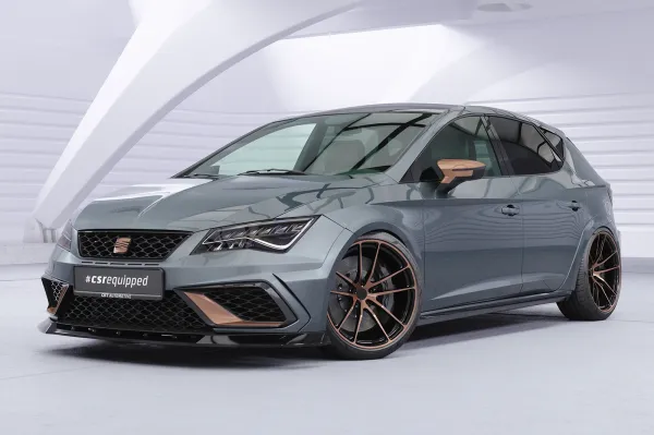 CSR Frontspoiler | Cup-Spoilerlippe mit ABE für Seat Leon 3 (Typ 5F) Cupra R  CSL885-S Strukturiert schwarz matt (keine Lackierung erforderlich)