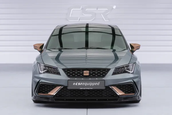 CSR Frontspoiler | Cup-Spoilerlippe mit ABE für Seat Leon 3 (Typ 5F) Cupra R  CSL885-S Strukturiert schwarz matt (keine Lackierung erforderlich)