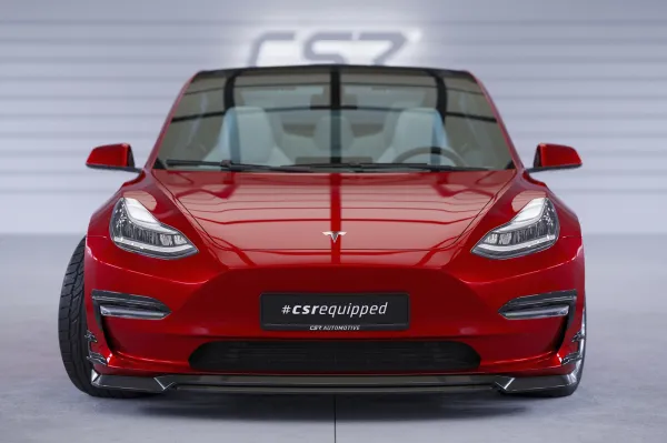 CSR Frontspoiler | Cup-Spoilerlippe mit ABE für Tesla Model 3 CSL701-G Glossy schwarz glänzend (keine Lackierung erforderlich)