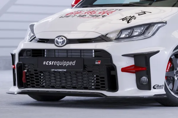 CSR Frontspoiler | Cup-Spoilerlippe mit ABE für Toyota GR Yaris (XP21) CSL535-C Carbon Look Hochglanz (keine Lackierung erforderlich)