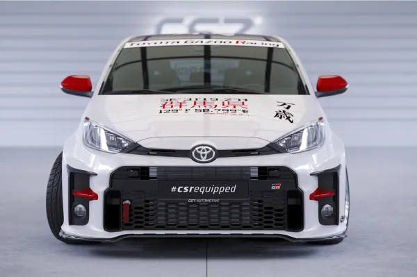 CSR Frontspoiler | Cup-Spoilerlippe mit ABE für Toyota GR Yaris (XP21) CSL535-C Carbon Look Hochglanz (keine Lackierung erforderlich)