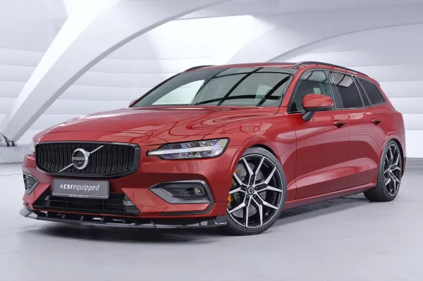 CSR Frontspoiler | Cup-Spoilerlippe mit ABE für Volvo S60 (3. Gen) / V60 (2. Gen) CSL830-G Glossy schwarz Hochglanz (keine Lackierung erforderlich)