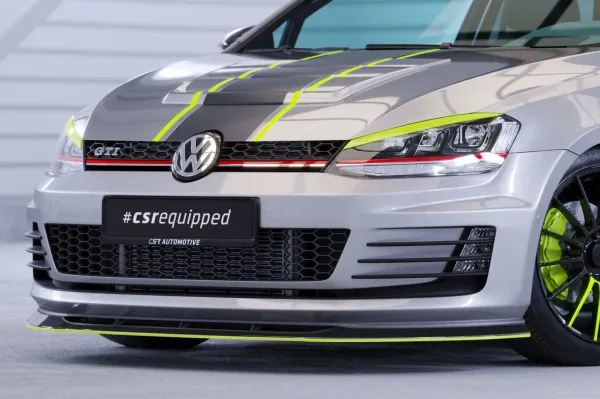 CSR Frontspoiler | Cup-Spoilerlippe mit ABE für VW Golf 7 GTI / GTD CSL338-M Carbon Look matt strukturiert (keine Lackierung erforderlich)