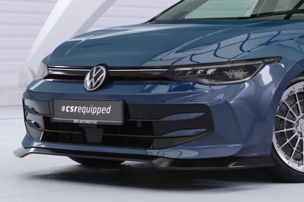CSR Frontspoiler | Cup-Spoilerlippe mit ABE für VW Golf 8 CSL940-S Strukturiert schwarz matt (keine Lackierung erforderlich)
