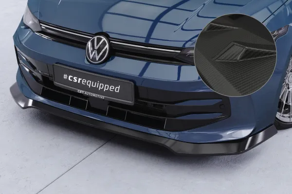 CSR Frontspoiler | Cup-Spoilerlippe mit ABE für VW Golf 8 CSL940-M Carbon Look matt strukturiert (keine Lackierung erforderlich)