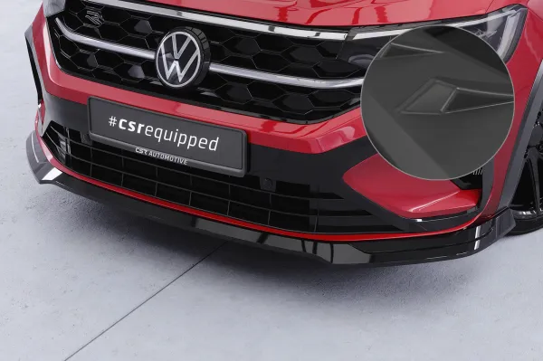 CSR Frontspoiler | Cup-Spoilerlippe mit ABE für VW Taigo (Typ CS) CSL924-L schwarz matt (Lackierung erforderlich)