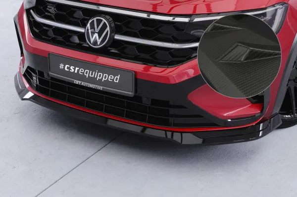 CSR Frontspoiler | Cup-Spoilerlippe mit ABE für VW Taigo (Typ CS) CSL924-M Carbon Look matt strukturiert (keine Lackierung erforderlich)